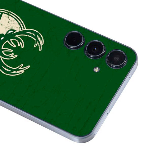 NBA Milwaukee Bucks Green Distressed Galaxy A55 5G Skin